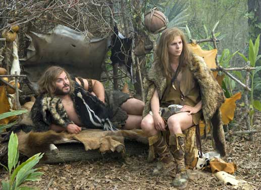Kaum besch&auml;ftigen sich die Steinzeit-Typen Zed (Jack Black, l.) und Oh (Michael Cera, r.) mit dem Sinn des Lebens, da irren sie auch schon durch das Alte Testament und verursachen dabei Katastrophen von wahrhaft biblischen Ausmaﬂen ... Bild: Sender/Columbia