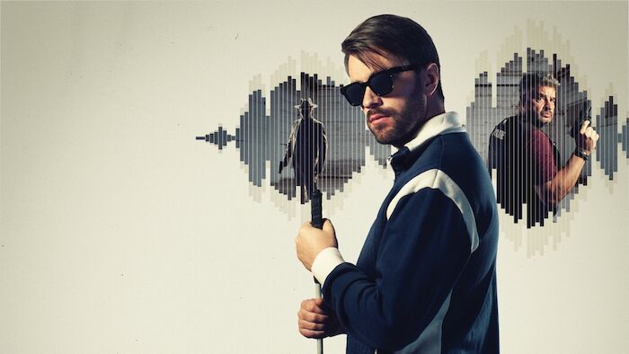 Blind Sherlock: Roman Mertens (Bart Kelchtermans). Bild: Sender / ZDF / Isaac Gozin