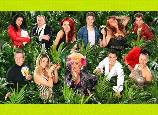 Mutter Katzenberger Iris Klein, Schauspiel-Legende Helmut Berger, Model Fiona Erdmann, S&auml;nger Joey Heindle, Bachelor-Kandidatin Georgina, S&auml;nger Patrick Nuo: unten v.li.: Arno Funke alias Dagobert, Schauspielerin Claudelle Deckert, Drag Queen Olivia Jones, Hot Banditoz-S&auml;nger Silva Gonzales, Schauspielerin Allegra Curtis. Bild: Sender