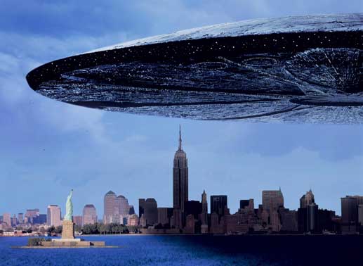 Zwei Tage vor dem amerikanischen Unabh&auml;ngigkeitstag tauchen &uuml;berall auf der Erde riesige Raumschiffe auf und beginnen mit der systematischen Vernichtung des Planeten. Bild: Sender