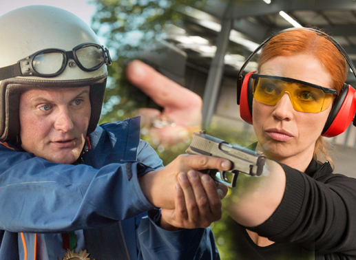 Das neue Tatort-Team im Saarland ist seit 2013 im Einsatz: Die Kommissare Jens Stellbrink (Devid Striesow) und Lisa Marx (Elisabeth Brück). Bild: Sender / Montage: tvbutler