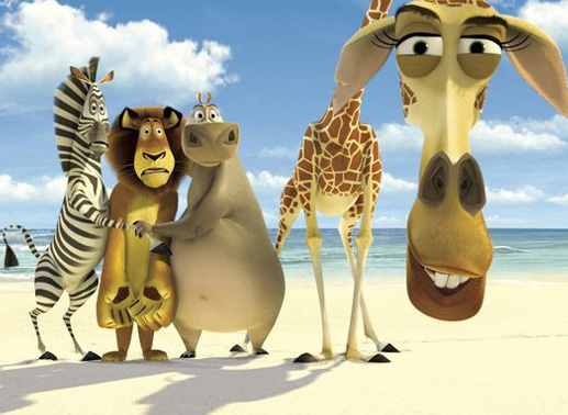 In Kisten verpackt werden die vier Freunde auf ein Schiff nach Afrika verfrachtet. Doch sie stranden schiffbr&uuml;chig auf der Insel Madagaskar. Hier m&uuml;ssen die eingefleischten New Yorker Zootiere am eigenen Leib erfahren, was es wirklich hei&szlig;t, "wild" zu sein. Bild: Sender / 2004 DREAMWORKS ANIMATION SKG. 