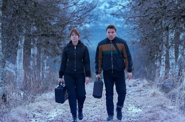 Zielfahnder - Polarjagd: Der grausame Tod einer jungen Frau stellt die Zielfahnder Hanna Landauer (Ulrike C. Tscharre) und Lars Röwer (Hanno Koffler) vor eine außergewöhnliche Herausforderung. Bild: Sender / ARD Degeto / WDR / Nik Konietzny
