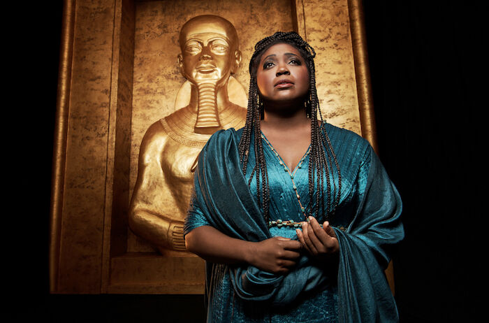 Giuseppe Verdi: AidaMetropolitan Opera, New York: Die international gefeierte Sopranistin Angel Blue gibt ihr Rollendeb&uuml;t als &auml;thiopische Prinzessin.  Bild: Sender / Paola Kudacki