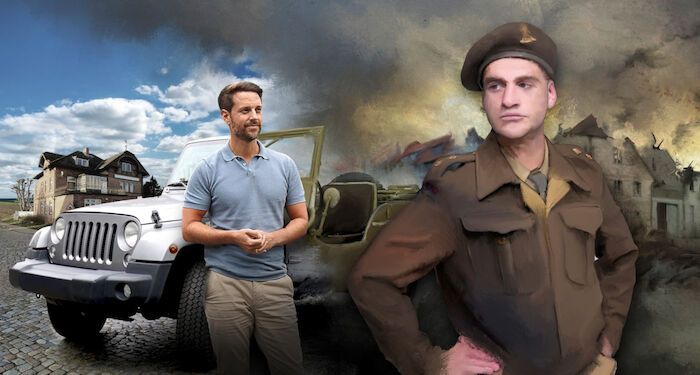 Roadtrip 1945: Die Dokumentation zeigt die abenteuerliche Reise des Soldaten Frederick "Freddie" Gray. Nur Tage nach der deutschen Kapitulation f&uuml;hrt ihn seine Reise im Mai 1945 von den Niederlanden mehr als 900 Kilometer nach Osten. Auf der Suche nach seinen Eltern, die er im Lager Theresienstadt vermutet. "Terra X History"-Host Mirko Drotschmann tut es ihm 80 Jahre sp&auml;ter gleich. Bild: Sender / ZDF /Paul's Boutique