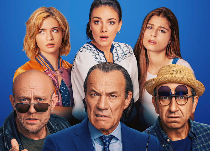 Es ist zu deinem Besten: J&uuml;rgen Vogel; Lisa-Marie Koroll; Heiner Lauterbach; Janina Uhse; Hilmi S&ouml;zer; Lara Aylin Winkler. Bild: Sender / ORF / Pro7 / Degeto / Studiocanal GmbH / Fr&eacute;d&eacute;ric Batier