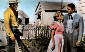 Gregory Peck, Charlton Heston und die h&uuml;bsche Carroll Baker in &bdquo;Weites Land&ldquo;. Bild: Sender