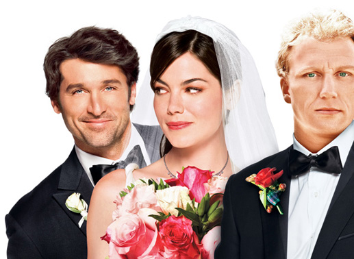 Wer heiratet jetzt wen? Auf jeden Fall steht da eine Frau zwischen zwei M&auml;nnern: Patrick Dempsey; Michelle Monaghan; Kevin McKidd. Bild: Sender /Sony
