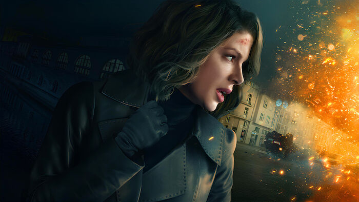 Canary Black: Schlagfertige Agentin im Auftrag der US-Regierung: Avery Graves (Kate Beckinsale). Bild: Sender / ZDF / 2024 Canary Black Film Limited. All Rights Reserved