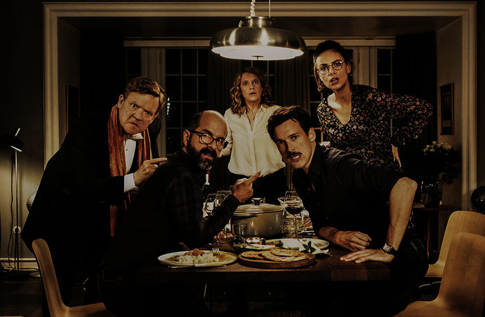 Der Vorname von S&ouml;nke Wortmann. Justus von Dohn&aacute;nyi (Ren&eacute; K&ouml;nig), Christoph Maria Herbst (Stephan Berger), Caroline Peters (Elisabeth Berger-B&ouml;ttcher), Florian David Fitz (Thomas B&ouml;ttcher), Janina Uhse (Anna). Bild: Sender / ORF / Pro7 / Constantin Film