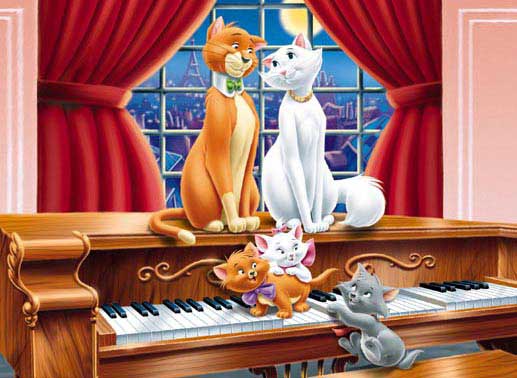 Happy End für die edle Katzendame Duchesse, Straßenkater Thomas O'Malley und die Kleinen. Bild: Sender