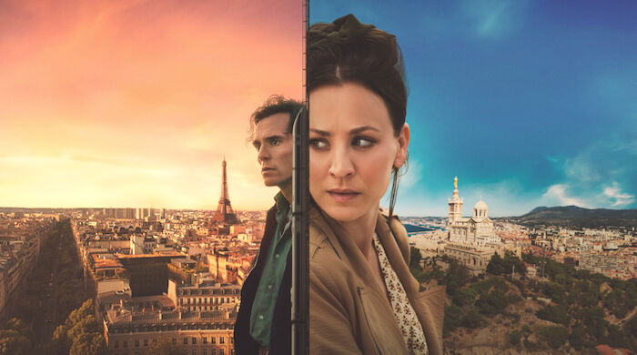 Vanished - Vertraust Du ihm: Die Arch&auml;ologin Alice Monroe (Kaley Cuoco) f&uuml;hrt eine aufregende Romanze mit dem charismatischen Tom Parker (Sam Claflin) Bei einem Frankreich-Urlaub verschwindet Tom pl&ouml;tzlich spurlos aus dem fahrenden TGV. Bild: Sender / AGC Studios / Fragile Film / MGM+ / ARD Degeto Film / Bruno Calvo