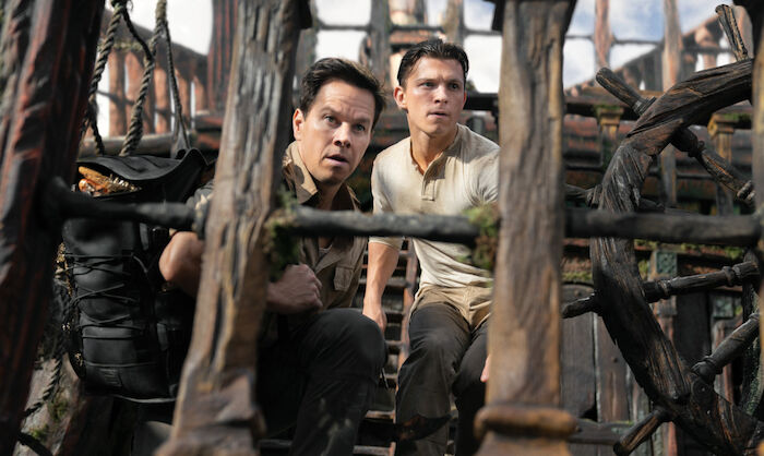Uncharted: Mark Wahlberg (Victor Sullivan), Tom Holland (Nathan Drake). Bild: Sender / ORF / Pro7 / Columbia Pictures / Sony Pictures / Clay Enos