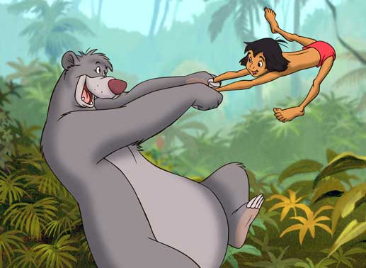 Mogli und Balu freuen sich &uuml;ber ihr Wiedersehen. Bild: Sender