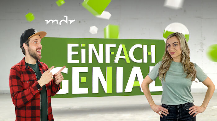 Einfach genial: Reporter Rico Drochner und Reporterin Jenna von Thäne. Bild: Sender/mdr