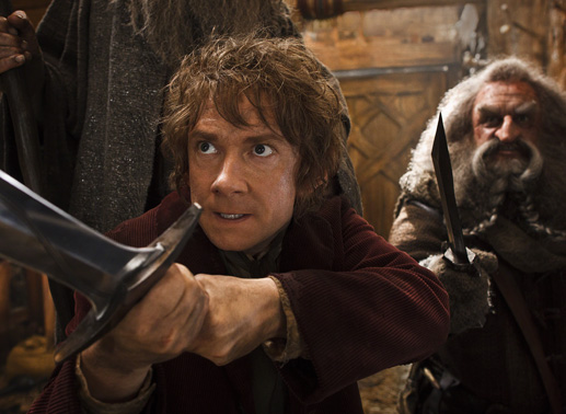 Szene aus &bdquo;Der Hobbit - Smaugs Ein&ouml;de&ldquo; &ndash; mit Martin Freeman und Bilbo Baggins. Bild: Sender / 2013 Warner Bros