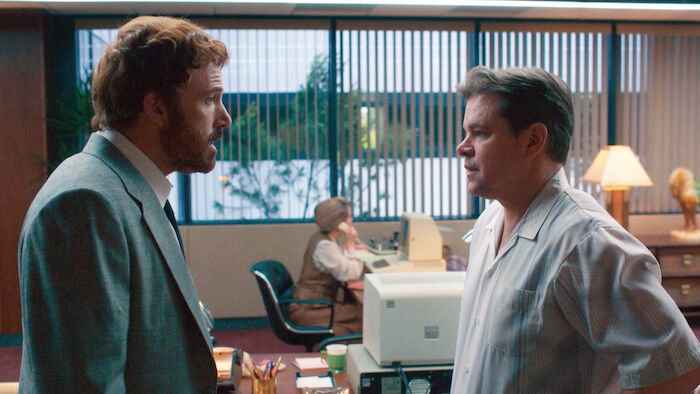  Air - Der gro&szlig;e Wurf: Phil Knight (Ben Affleck) und Sonny Vaccaro (Matt Damon). Bild: Sender